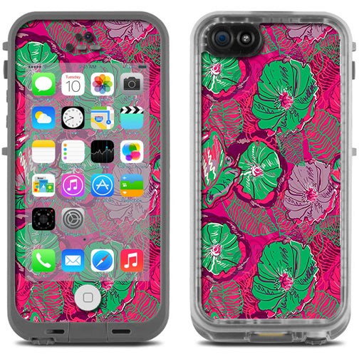  Pink Green Wild Flowers Lifeproof Fre iPhone 5C Skin