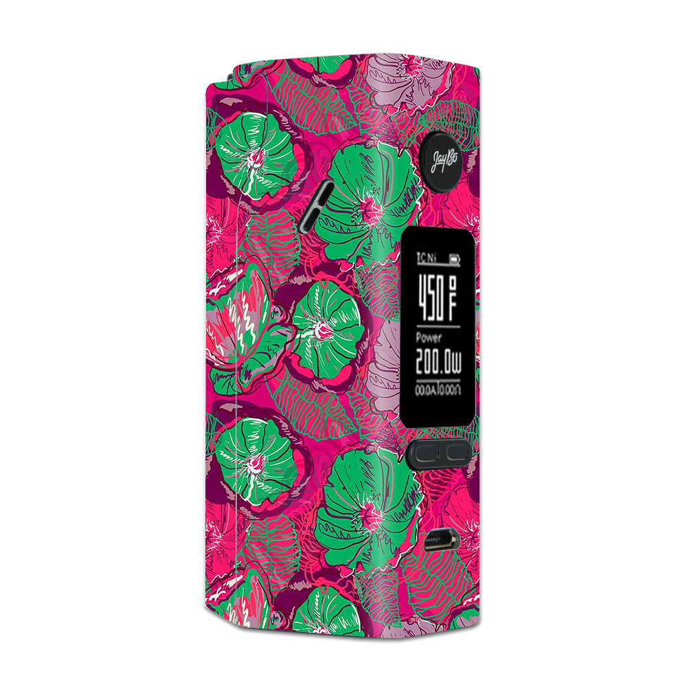  Pink Green Wild Flowers Wismec Reuleaux RX 2/3 combo kit Skin