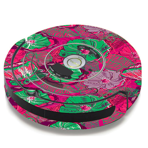  Pink Green Wild Flowers iRobot Roomba 650/655 Skin