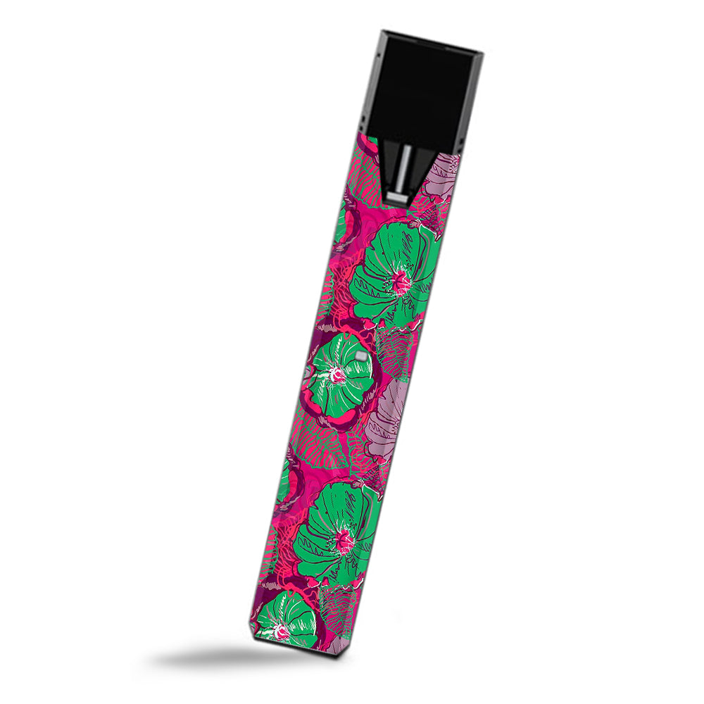  Pink Green Wild Flowers Smok Fit Ultra Portable Skin