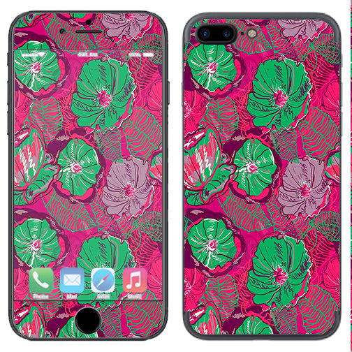 Pink Green Wild Flowers Apple  iPhone 7+ Plus / iPhone 8+ Plus Skin