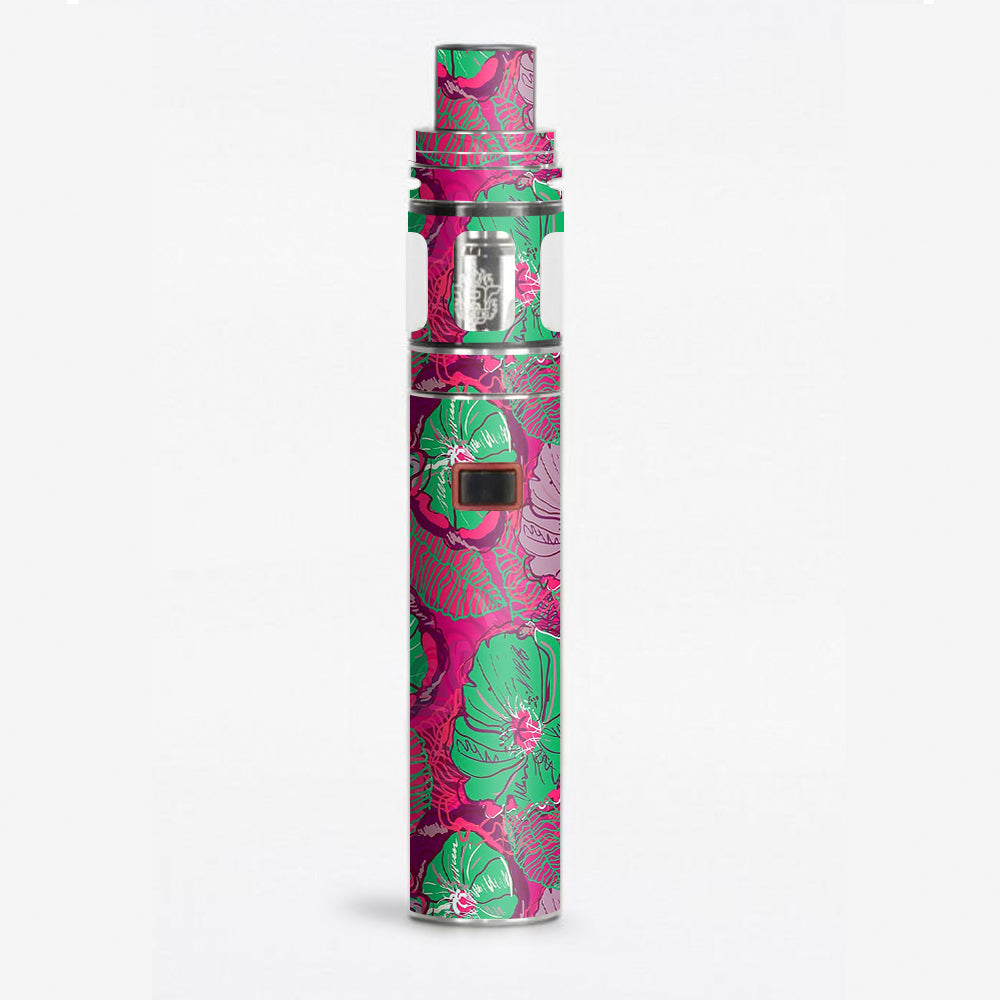  Pink Green Wild Flowers Smok Stick X8 Skin