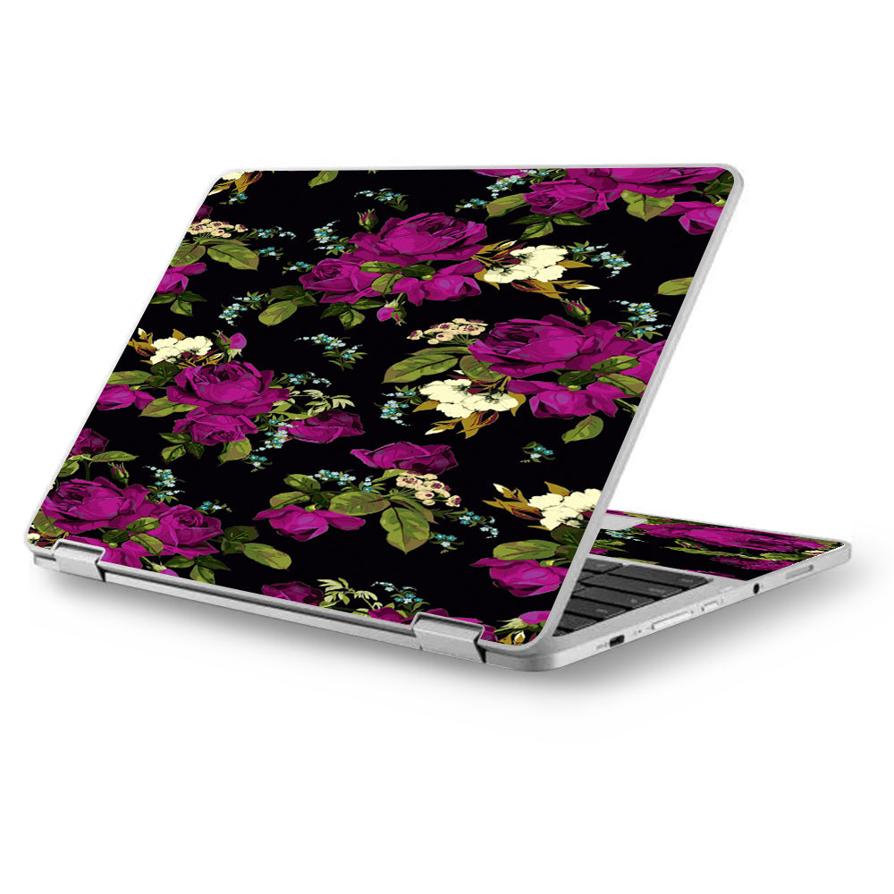  Rose Floral Trendy Asus Chromebook Flip 12.5" Skin