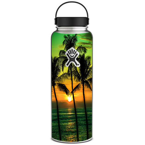  Sunset Palm Trees Ocean Hydroflask 40oz Wide Mouth Skin