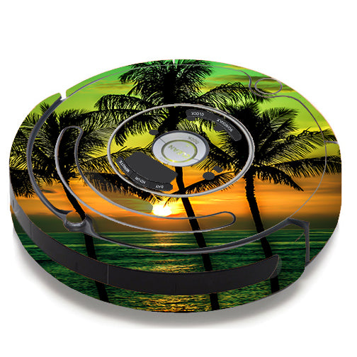 Sunset Palm Trees Ocean iRobot Roomba 650/655 Skin