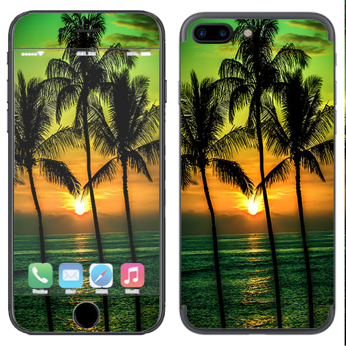  Sunset Palm Trees Ocean Apple  iPhone 7+ Plus / iPhone 8+ Plus Skin