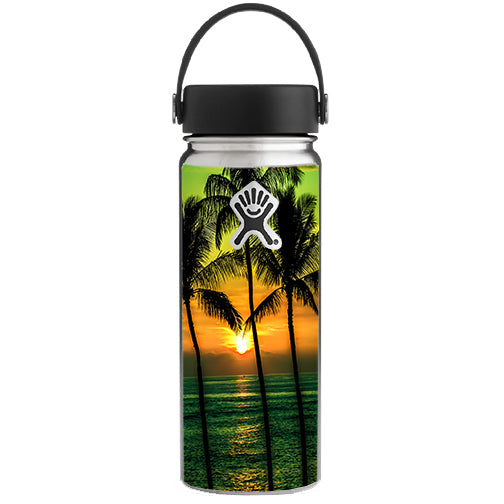  Sunset Palm Trees Ocean Hydroflask 18oz Wide Mouth Skin