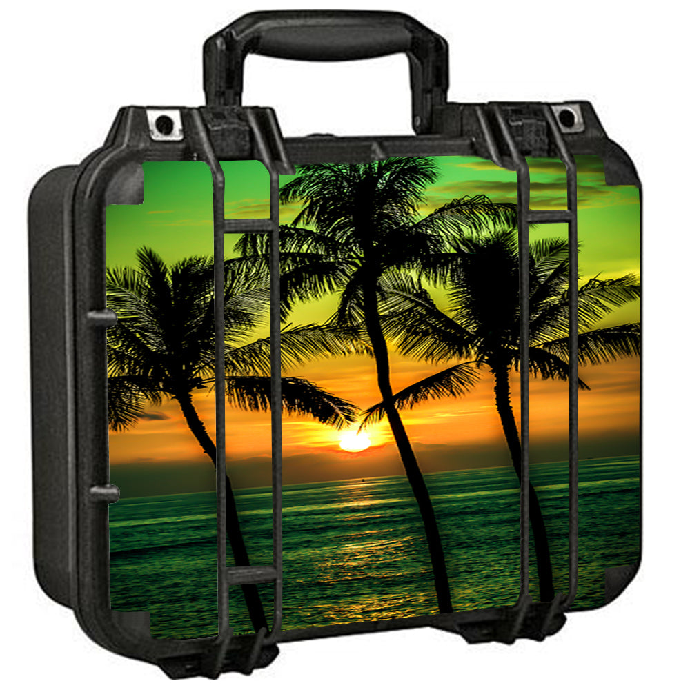 Sunset Palm Trees Ocean Pelican Case 1400 Skin