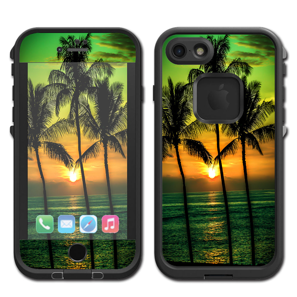  Sunset Palm Trees Ocean Lifeproof Fre iPhone 7 or iPhone 8 Skin