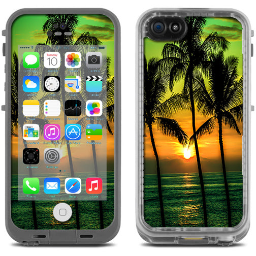  Sunset Palm Trees Ocean Lifeproof Fre iPhone 5C Skin