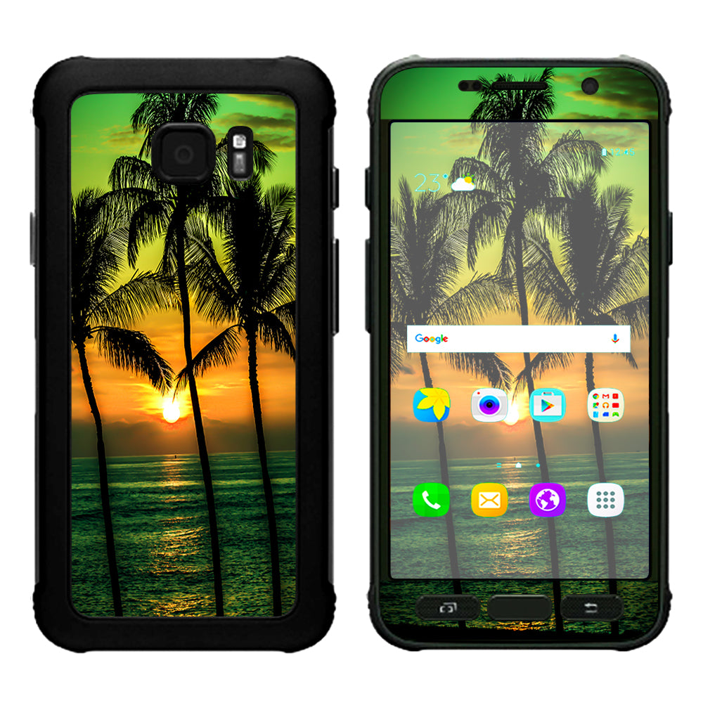  Sunset Palm Trees Ocean Samsung Galaxy S7 Active Skin
