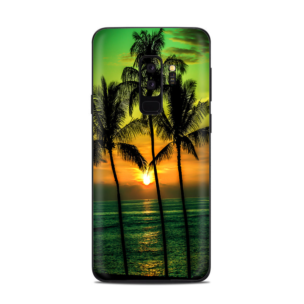  Sunset Palm Trees Ocean Samsung Galaxy S9 Plus Skin