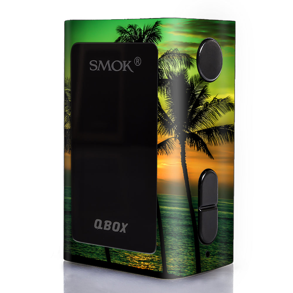  Sunset Palm Trees Ocean Smok Q-Box Skin