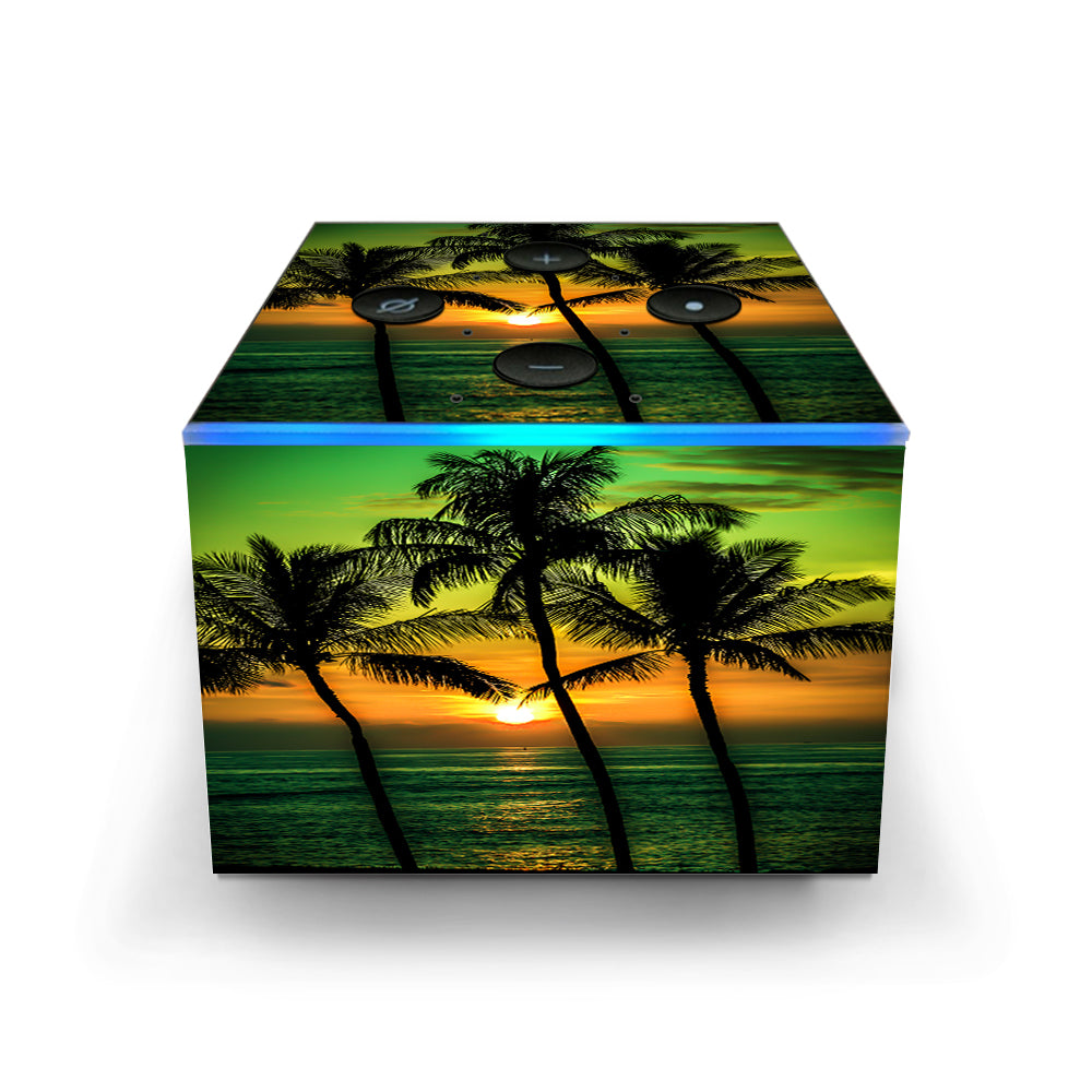  Sunset Palm Trees Ocean Amazon Fire TV Cube Skin