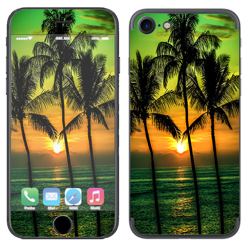  Sunset Palm Trees Ocean Apple iPhone 7 or iPhone 8 Skin