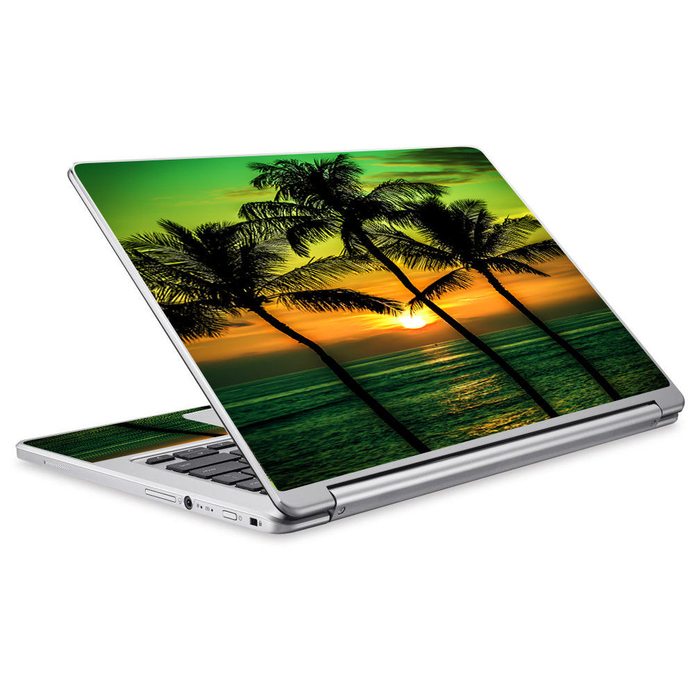  Sunset Palm Trees Ocean Acer Chromebook R13 Skin