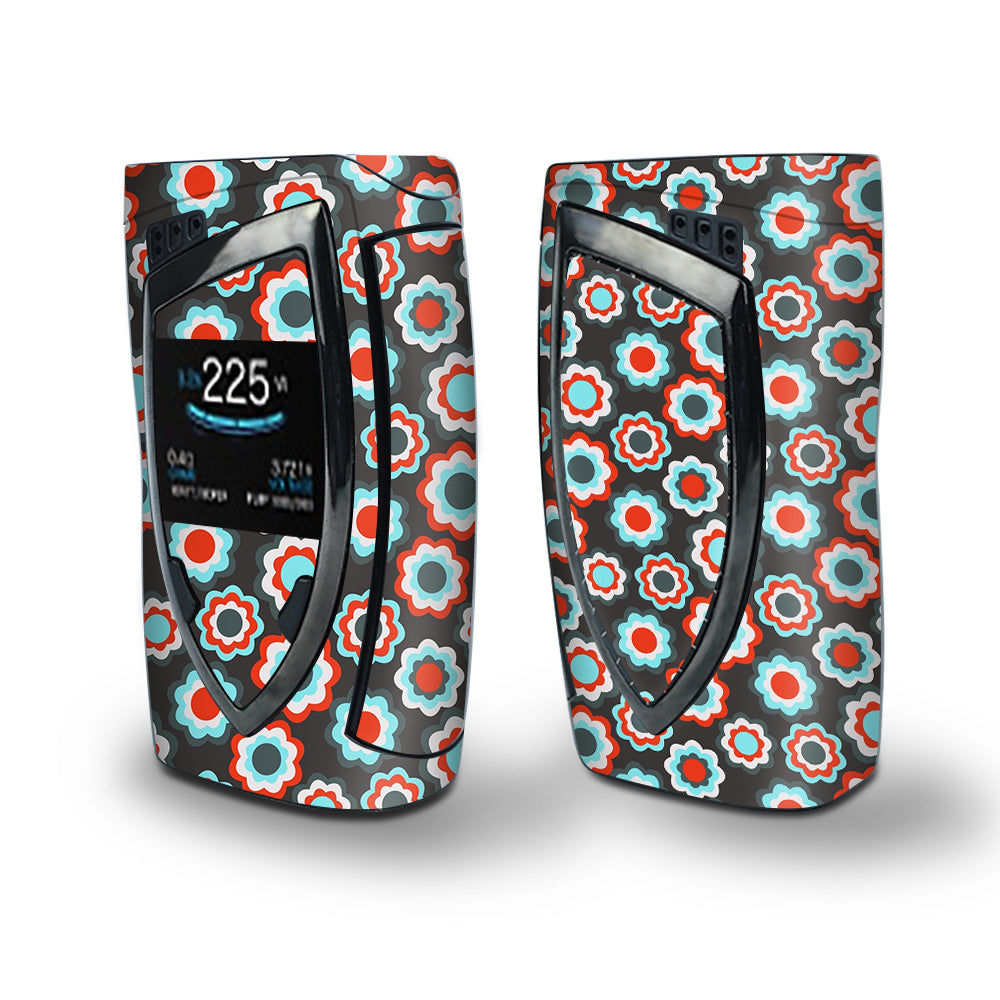 Skin Decal Vinyl Wrap for Smok Devilkin Kit 225w Vape (includes TFV12 Prince Tank Skins) skins cover/ Retro Flowers