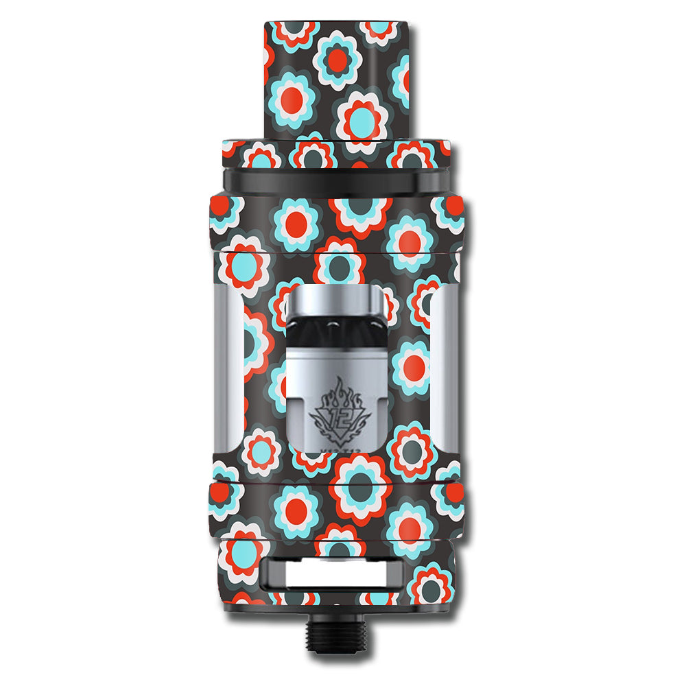  Retro Flowers Smok TFV12 Tank Skin