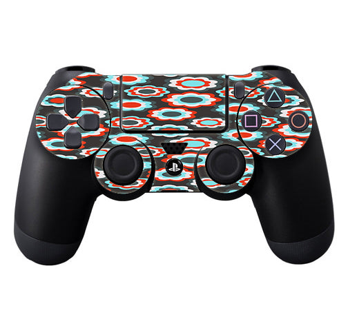  Retro Flowers Sony Playstation PS4 Controller Skin