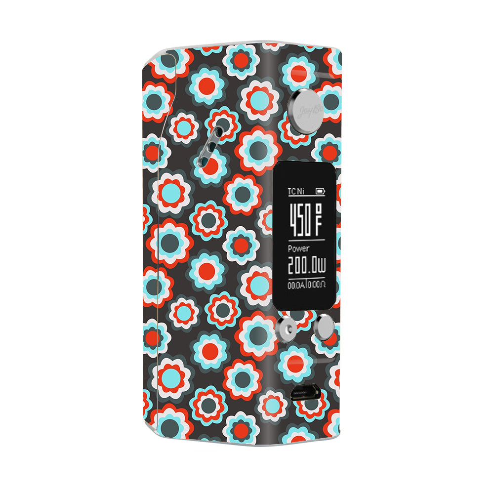  Retro Flowers Wismec Reuleaux RX200S Skin