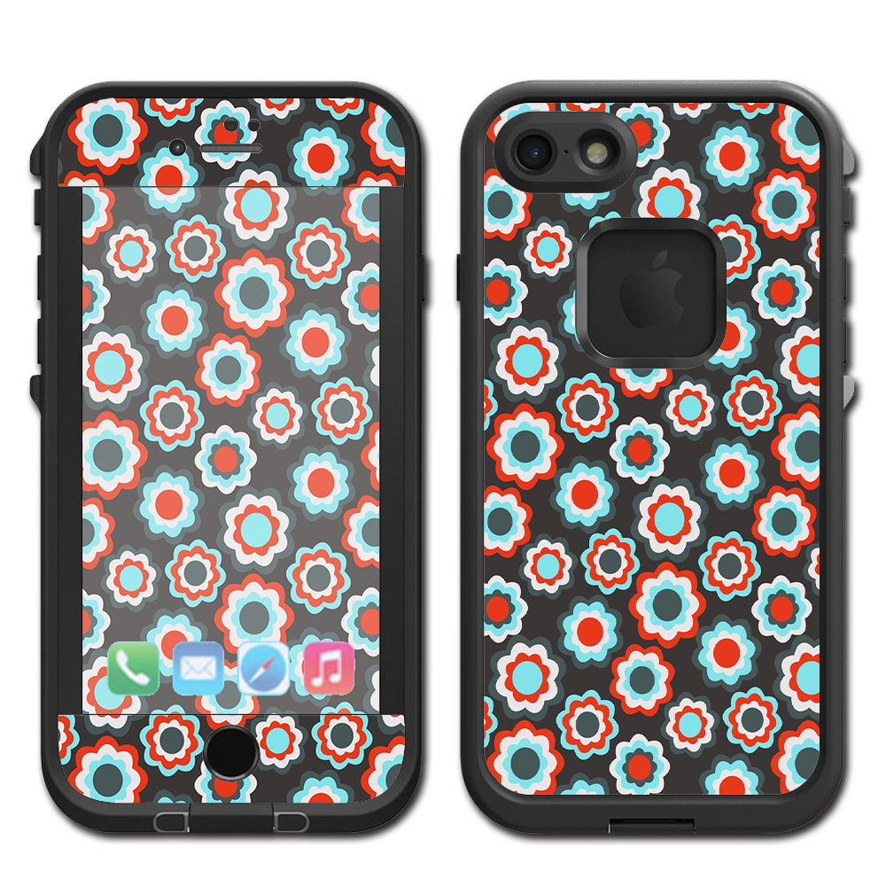  Retro Flowers Lifeproof Fre iPhone 7 or iPhone 8 Skin
