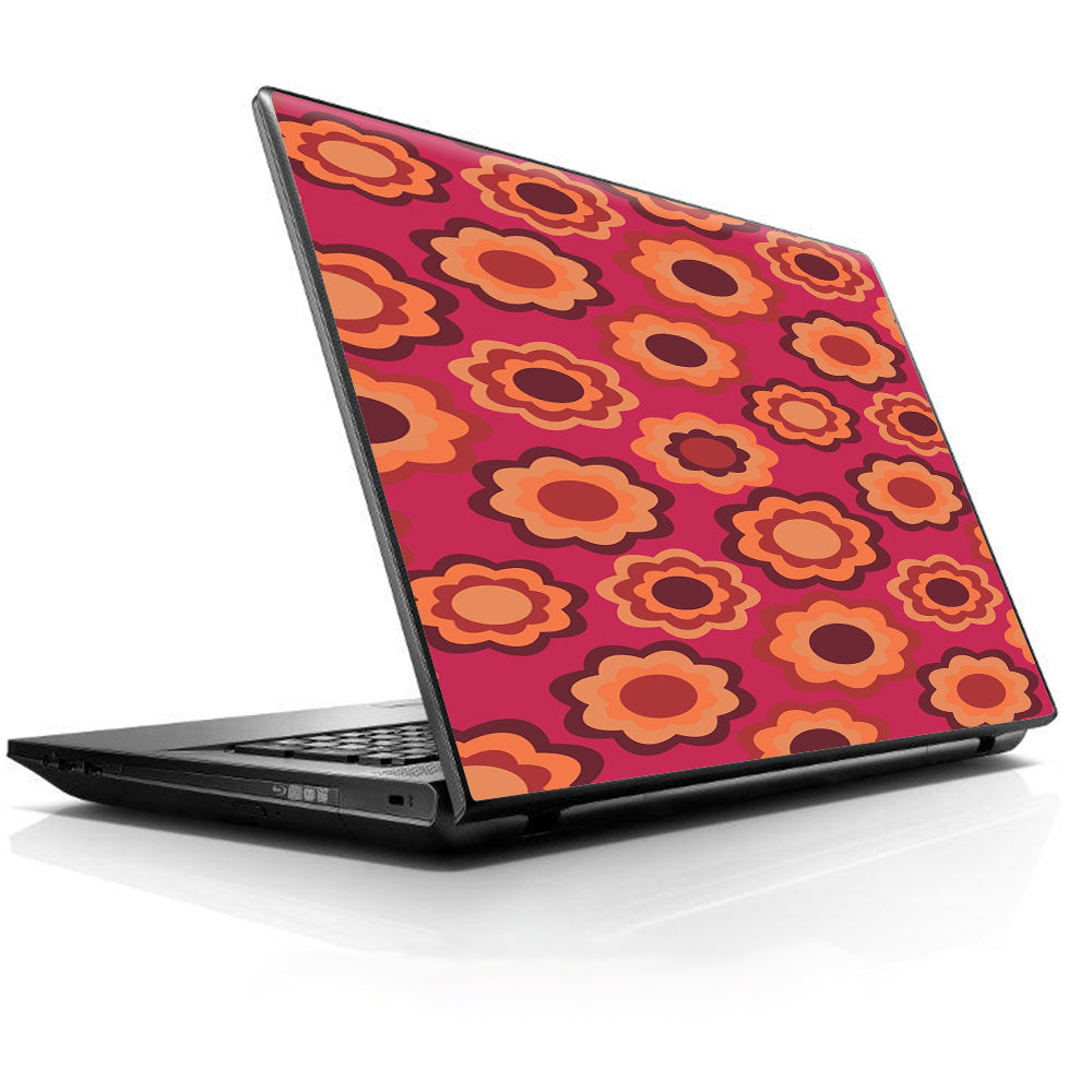  Retro Flowers Pink Universal 13 to 16 inch wide laptop Skin
