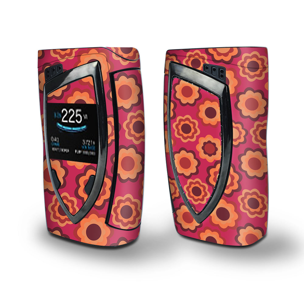 Skin Decal Vinyl Wrap for Smok Devilkin Kit 225w Vape (includes TFV12 Prince Tank Skins) skins cover/ Retro Flowers Pink