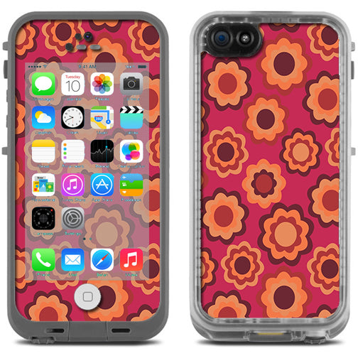  Retro Flowers Pink Lifeproof Fre iPhone 5C Skin