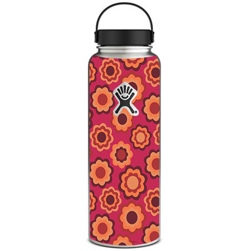  Retro Flowers Pink Hydroflask 40oz Wide Mouth Skin
