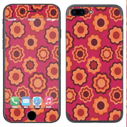  Retro Flowers Pink Apple  iPhone 7+ Plus / iPhone 8+ Plus Skin