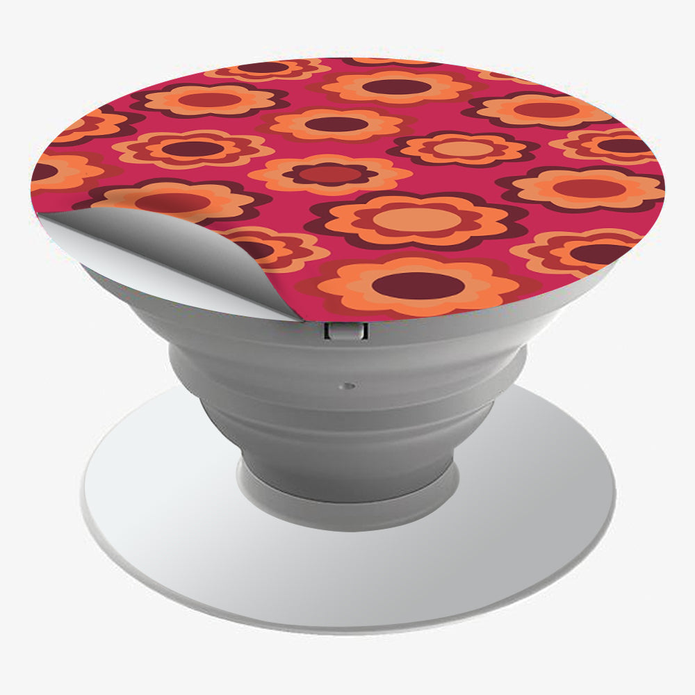  Retro Flowers Pink Popsocket Pop Socket Skin