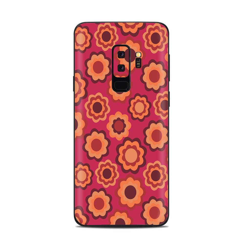  Retro Flowers Pink Samsung Galaxy S9 Plus Skin