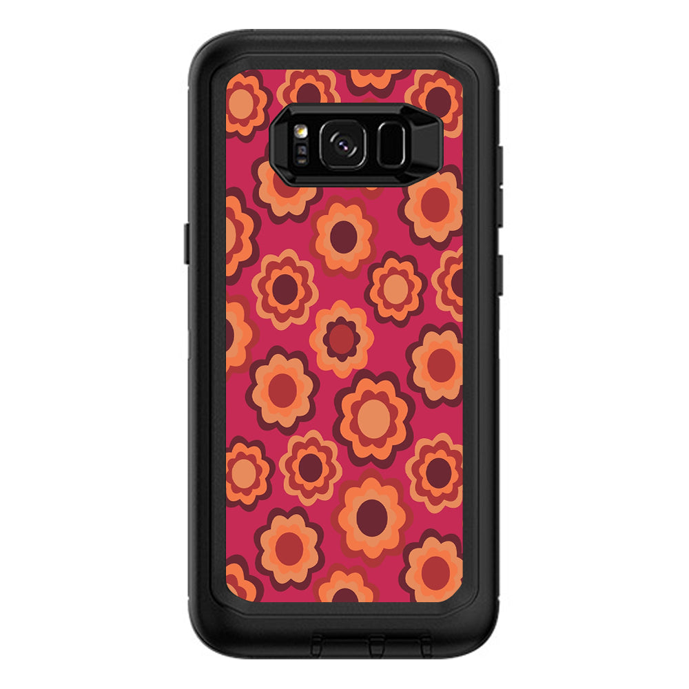  Retro Flowers Pink Otterbox Defender Samsung Galaxy S8 Plus Skin