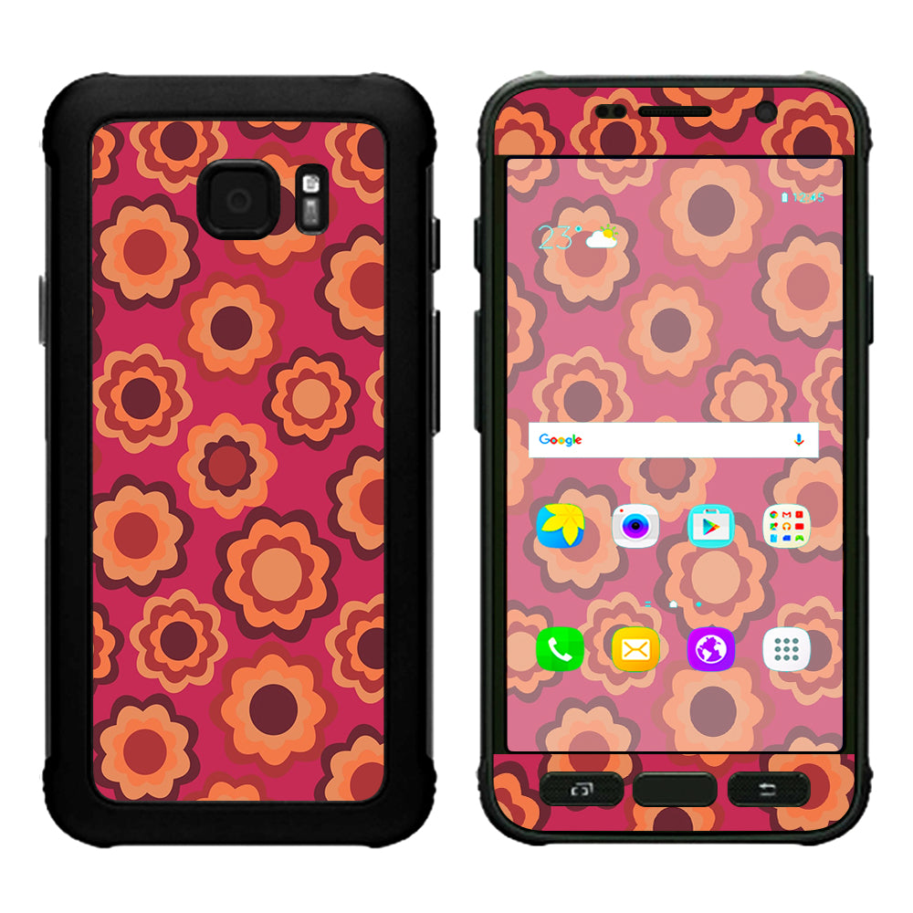  Retro Flowers Pink Samsung Galaxy S7 Active Skin