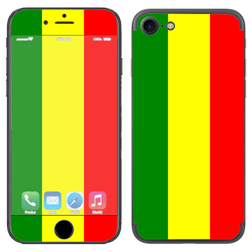  Rasta Reggae Colors Apple iPhone 7 or iPhone 8 Skin