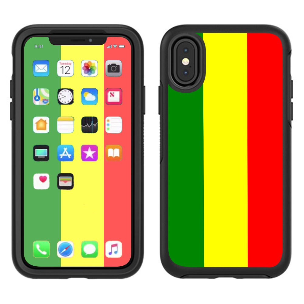  Rasta Reggae Colors Otterbox Defender Apple iPhone X Skin