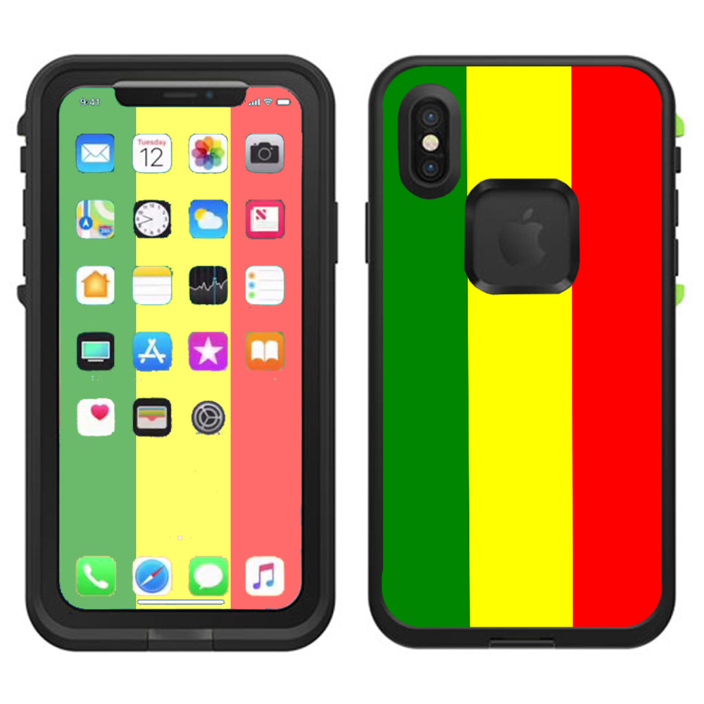  Rasta Reggae Colors Lifeproof Fre Case iPhone X Skin