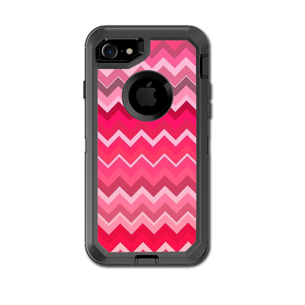  Red Pink Chevron Otterbox Defender iPhone 7 or iPhone 8 Skin