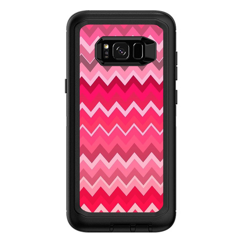  Red Pink Chevron Otterbox Defender Samsung Galaxy S8 Plus Skin
