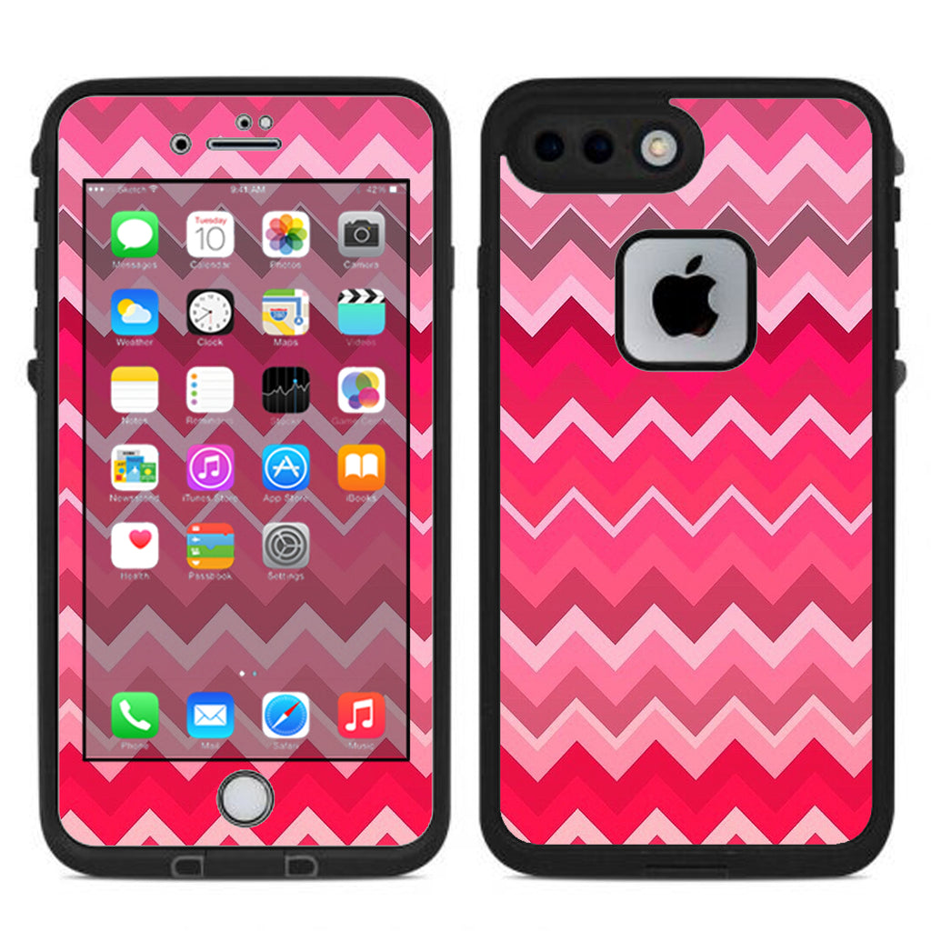  Red Pink Chevron Lifeproof Fre iPhone 7 Plus or iPhone 8 Plus Skin