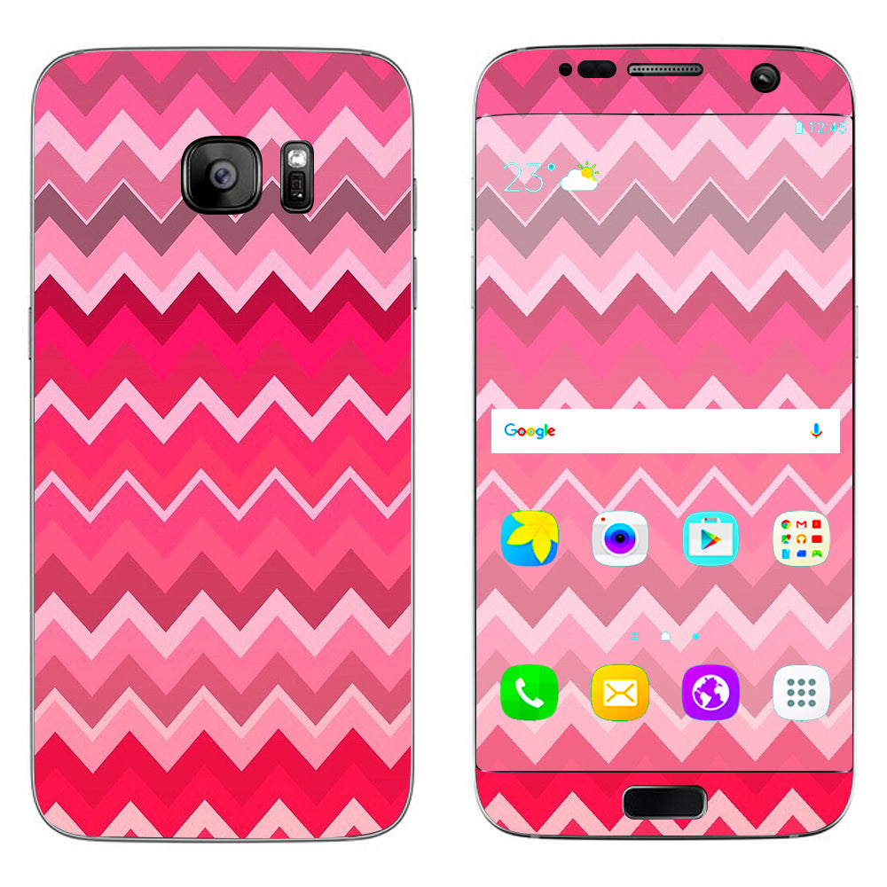  Red Pink Chevron Samsung Galaxy S7 Edge Skin