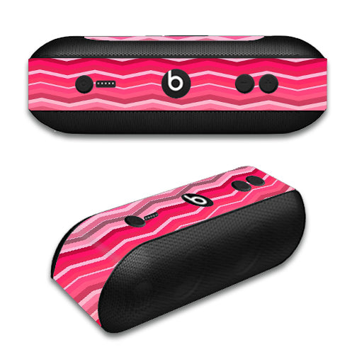  Red Pink Chevron Beats by Dre Pill Plus Skin