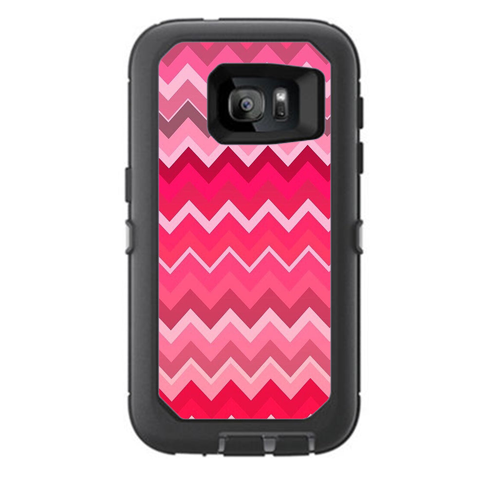  Red Pink Chevron Otterbox Defender Samsung Galaxy S7 Skin