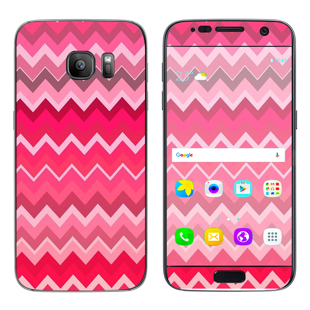  Red Pink Chevron Samsung Galaxy S7 Skin