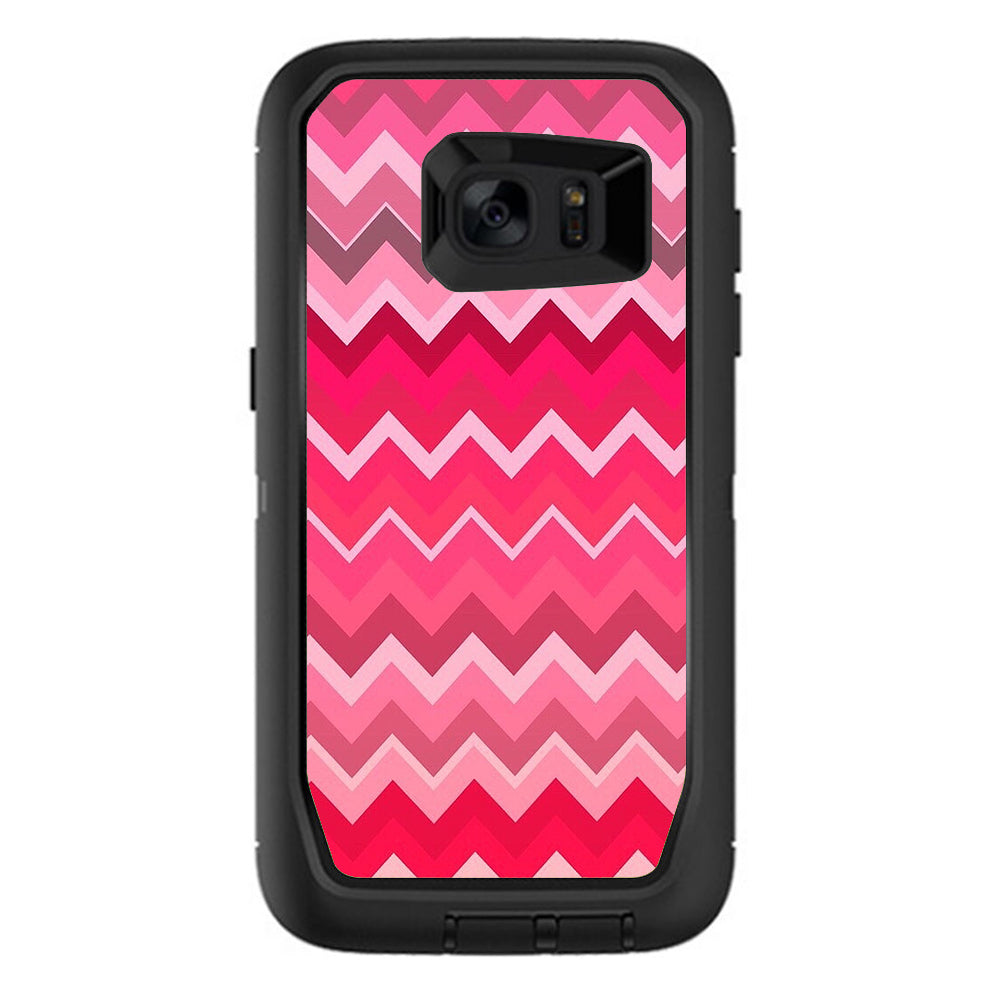  Red Pink Chevron Otterbox Defender Samsung Galaxy S7 Edge Skin