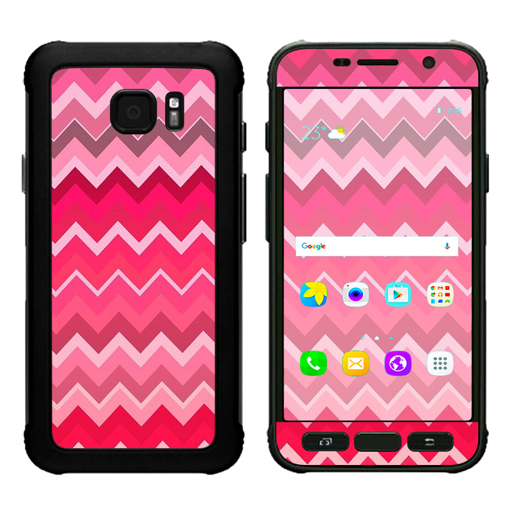  Red Pink Chevron Samsung Galaxy S7 Active Skin