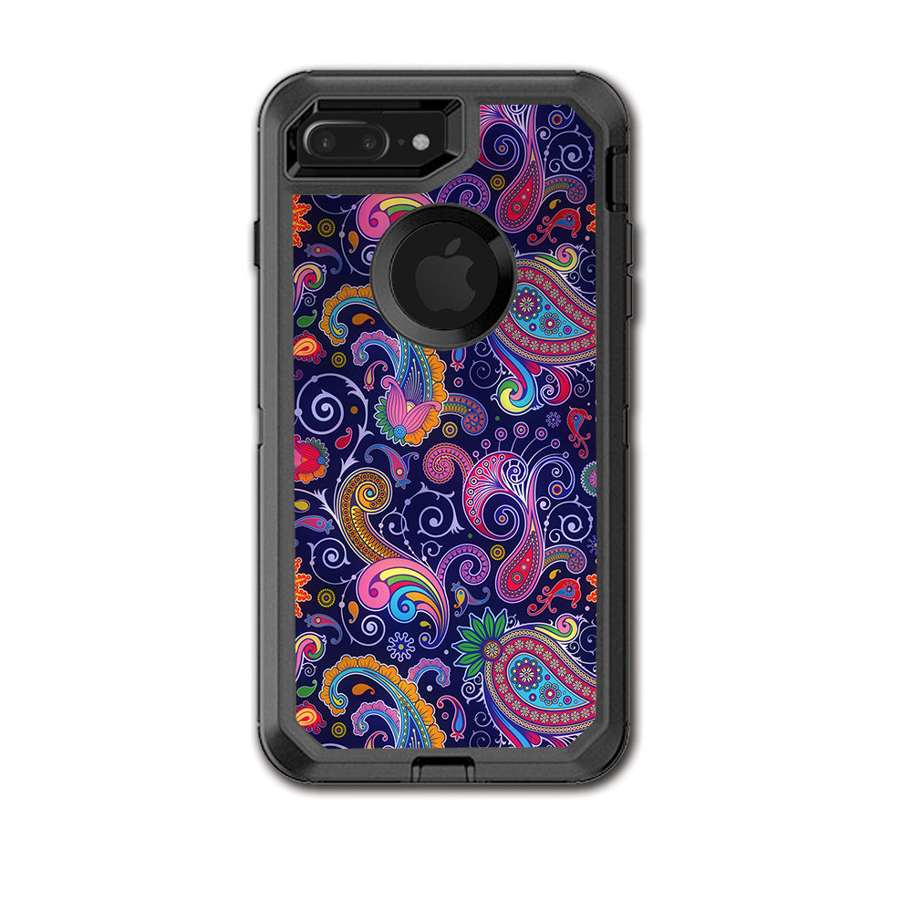  Purple Paisley Otterbox Defender iPhone 7+ Plus or iPhone 8+ Plus Skin