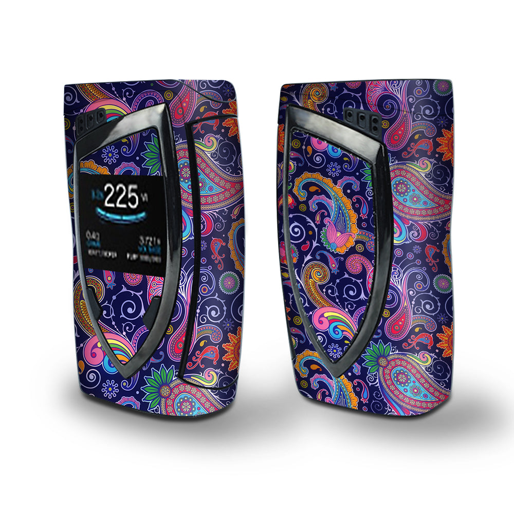 Skin Decal Vinyl Wrap for Smok Devilkin Kit 225w Vape (includes TFV12 Prince Tank Skins) skins cover/ Purple Paisley