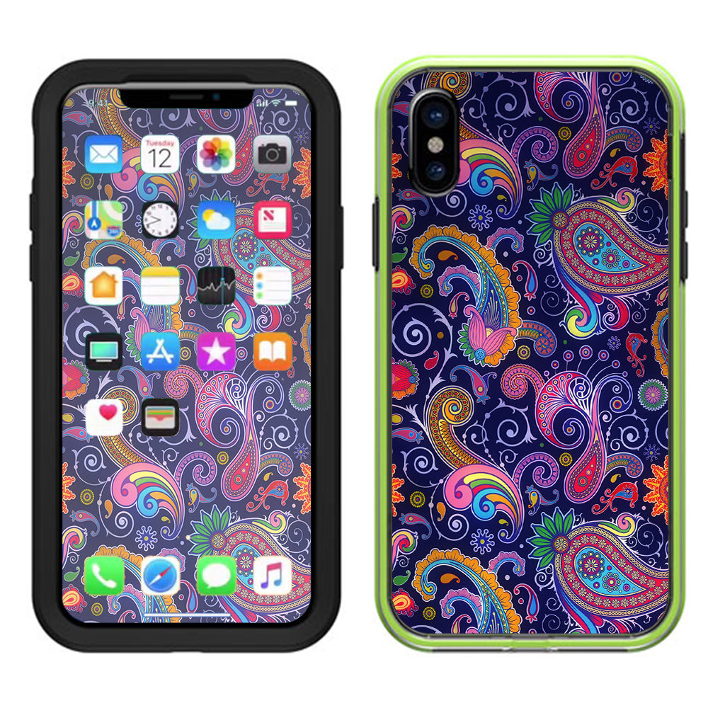  Purple Paisley Lifeproof Slam Case iPhone X Skin