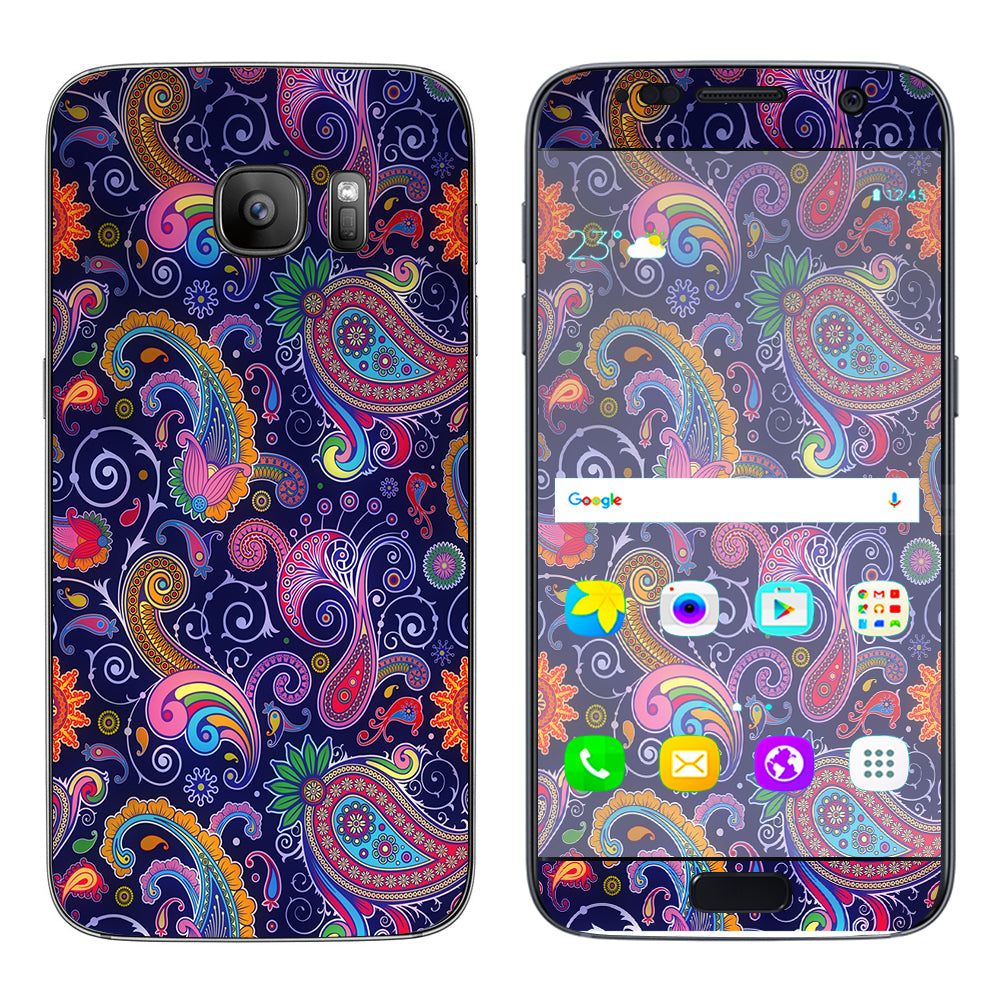  Purple Paisley Samsung Galaxy S7 Skin